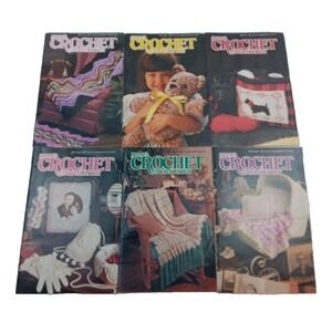 Lot of 6 Annies Crochet Newsletter Mags 1988.89, 90.Knit Crochet/Sewing/Patterns